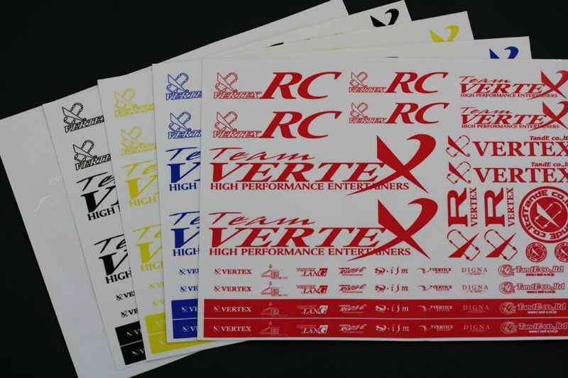 CAR MAKE T&E [VERTEX-RC] STICKER VER.2 BLACK VES- FOR  CARMAKETE-02039