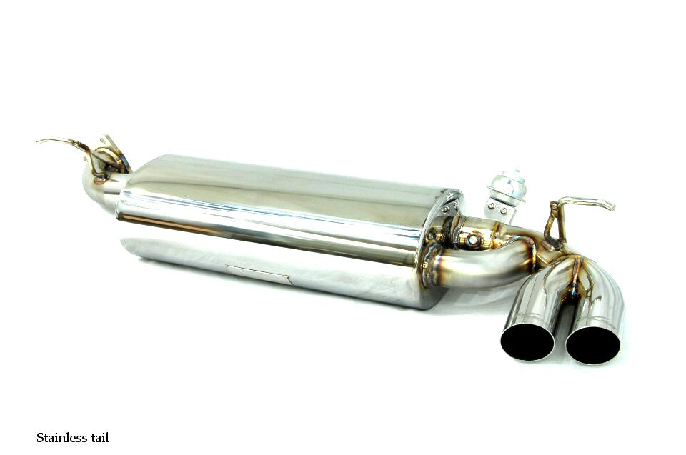 KREISSIEG CAT-BACK F1 SOUND VALVETRONIC EXHAUST SYSTEM STAINLESS STEEL BILLET FLOATING CURL TAIL SANDBLASTED KSG LOGO MARK FOR LOTUS ELISE ROVER 18K  LTEL-05-STAINLESSBILLET