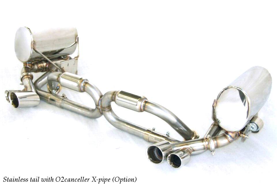 KREISSIEG CAT-BACK F1 SOUND VALVETRONIC EXHAUST SYSTEM STAINLESS STEEL BILLET FLOATING CURL TAIL SANDBLASTED KSG LOGO MARK FOR PORSCHE 996 CARRERA 4S  P996C4-01-STAINLESSBILLET