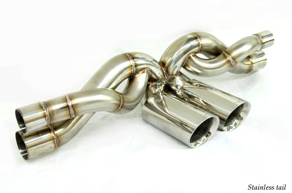 KREISSIEG FIRST CAT-BACK F1 SOUND EXHAUST SYSTEM TORNADO WOLF VER. STAINLESS STEEL FLOATING CURL TAIL SANDBLASTED KSG LOGO MARK FOR PORSCHE 997 GT3  P997GT3-06-STAINLESS