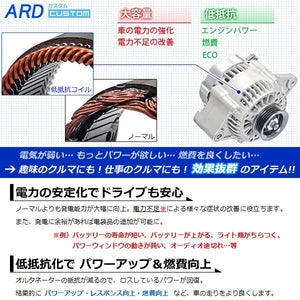 ARD LOW-RESISTANCE HIGH-OUTPUT ALTERNATOR 80A STEEL PLATED PULLEY FOR SUZUKI EVERY DA62V DA62W K6A RR80-K6AE-02SC