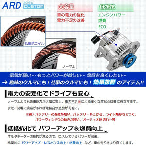 ARD LOW-RESISTANCE HIGH-OUTPUT ALTERNATOR 80A ALUMINUM PULLEY BLUE WITH BELT FOR SUZUKI JIMNY JA11 JA11C JA11V TYPE 2 ONWARDS F6A RR80-F6A-03B-SC