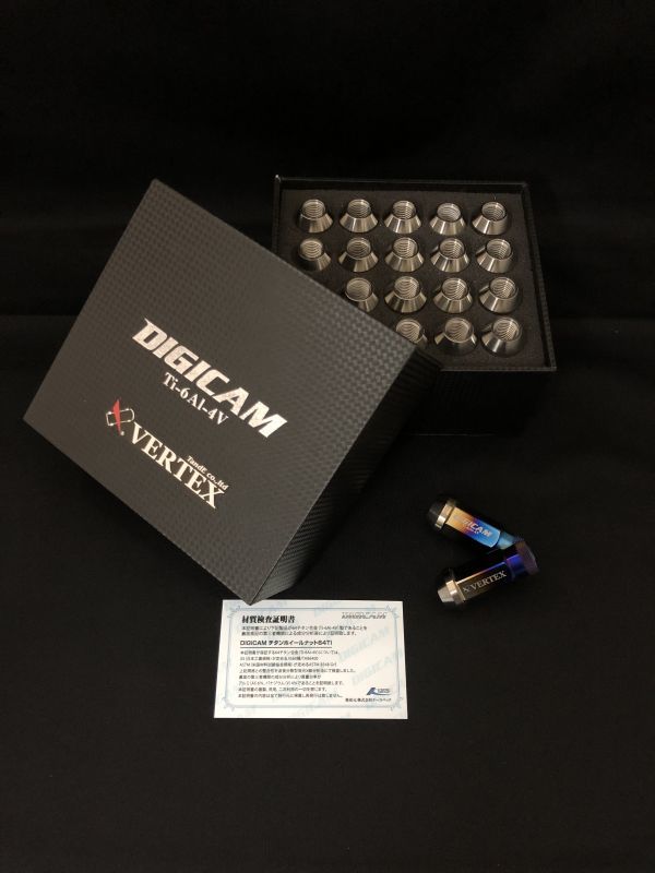 CAR MAKE T&E VERTEX 64 TITANIUM WHEEL NUTS M12 X P1.5 FOR  CARMAKETE-01208