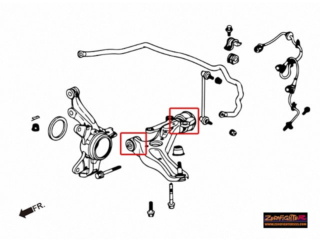 ZEROFIGHTER GE8 FRONT LOWER ARM REINFORCED BUSH For FIT GE6 GE8 ZEROF-01104