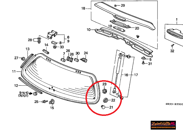 ZEROFIGHTER CLEAR GATE SPACER BOLT NUT SET For CIVIC EG 3-DOOR ZEROF-00588