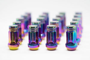 CAR MAKE T&E [AURORA KNURLING] VERTEX CHROMORY RACING NUT M12 X P1.25 16 PCS SET FOR  CARMAKETE-02125