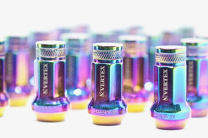 CAR MAKE T&E [AURORA KNURLING] VERTEX CHROMORY RACING NUT M12 X P1.25 20 PIECES N SET FOR  CARMAKETE-02126