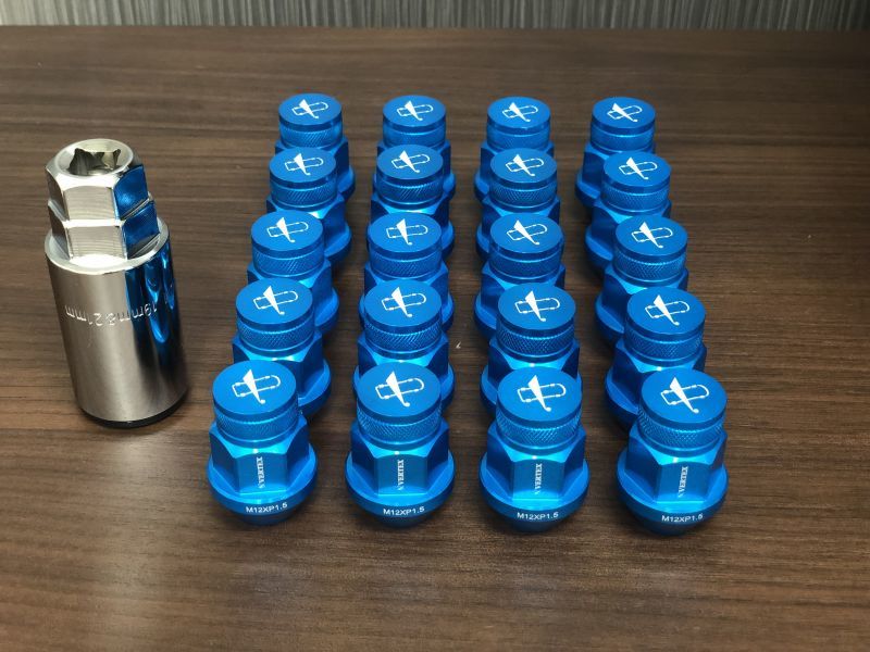 CAR MAKE T&E VERTEX ALUMINUM RACING NUT 35MM VERTEX ALUMINUM RACING NUT 35MM M12 X P1.25 RED FOR  CARMAKETE-02113