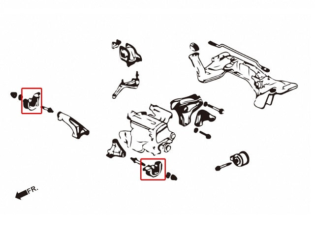 ZEROFIGHTER OEM FRONT LOWER ENGINE MOUNTL-R SET For CR-X DEL SOL EG1 EG2 ZEROF-00849