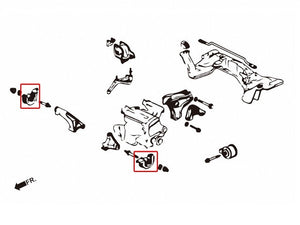 ZEROFIGHTER OEM FRONT LOWER ENGINE MOUNTL-R SET For CR-X DEL SOL EG1 EG2 ZEROF-00849