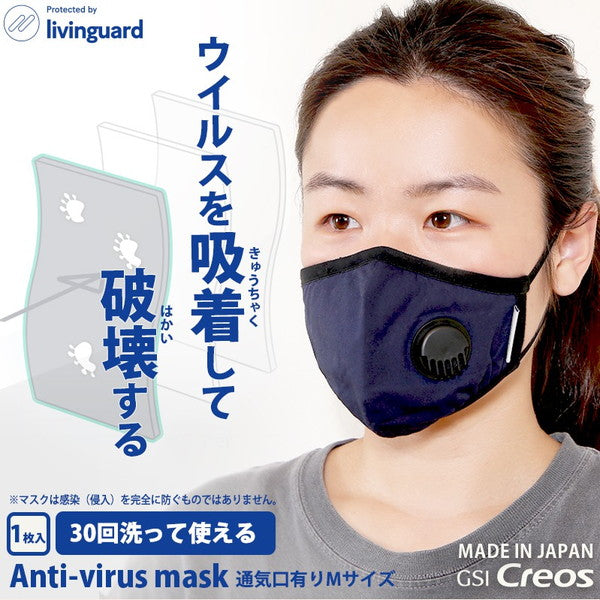 CAR MAKE T&E [ANTI-VIRUS MASK (VENT TYPE)] ADSORBS AND DESTROYS VIRUSES (WASHABLE AND REUSABLE) GSI CREOS [MADE IN JAPAN] L SIZE SINGLE ITEM GM20-82415 FOR  CARMAKETE-00171