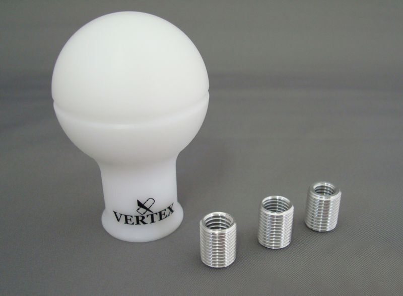 CAR MAKE T&E VERTEX SHIFT KNOB MONOCHROME V2 (NEW VERTEX SHIFT KNOB MONOCHROME) WHITE TITANIUM SILVER LOGO REVERSE TRIGGER VEHICLE (86 BRZ, 80 SUPRA, ETC.) prmver-s15 FOR  CARMAKETE-00166