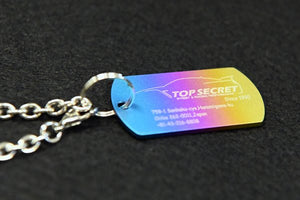 TOP SECRET TITANIUM KEY CHAIN – DOG TAG TYPE GREEN PURPLE FOR  TOP-SECRET-00305