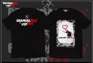 CAR MAKE T&E BRANDALISED X VERTEX LOVE RAT TEE (LOVE RAT: BANKSY GRAFFITI ART) S (WIDTH: 40.6CM LENGTH: 64.8CM) BANKSY-03 FOR  CARMAKETE-00117