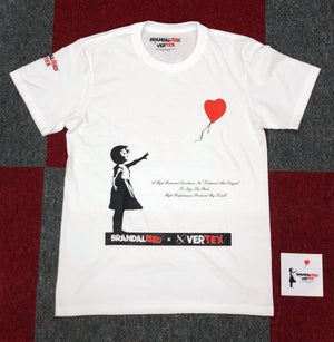 CAR MAKE T&E BRANDALISED X VERTEX BALLOON GIRL TEE (BALLOON AND GIRL: BANKSY GRAFFITI ART) M (WIDTH: 45.7CM LENGTH: 67.8CM) BANKSY-02 FOR  CARMAKETE-00133
