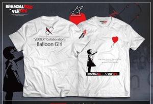 CAR MAKE T&E BRANDALISED X VERTEX BALLOON GIRL TEE (BALLOON AND GIRL: BANKSY GRAFFITI ART) XL (WIDTH: 56CM LENGTH: 78.7CM) BANKSY-02 FOR  CARMAKETE-00135