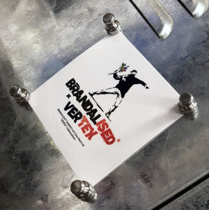 CAR MAKE T&E BRANDALISED X VERTEX FLOWER BOMBER TEE (MAN THROWING FLOWERS: BANKSY GRAFFITI ART) M (WIDTH: 45.7CM LENGTH: 67.8CM) BANKSY-01 FOR  CARMAKETE-00123