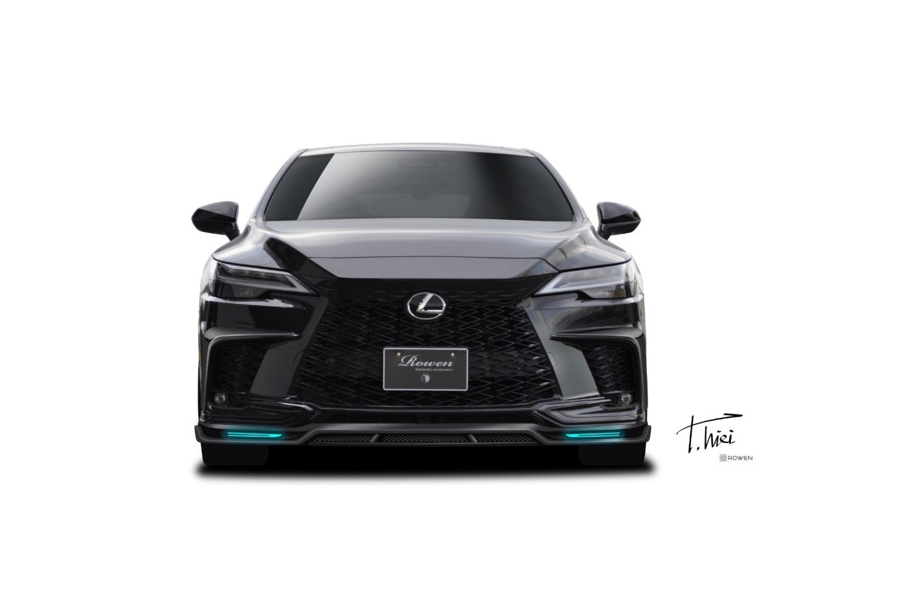 ROWEN FRONT SPOILER WITH LED BLADE FRP MATTE BLACK FOR LEXUS RX F-SPORT RX500h 350 TALH17 TALH15 1L016A00-MB