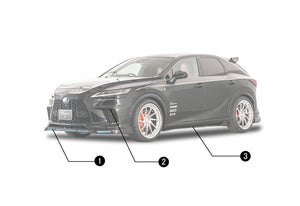 ROWEN SIDE STEP FRP BLACK FOR LEXUS RX F-SPORT RX500h 350 TALH17 TALH15 1L016J00-B