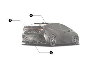 ROWEN REAR UNDER SPOILER MUFFLER TIP INCLUDED FRP UNPAINTED FOR TOYOTA PRIUS MXWH6 ZVW6 1T054P00