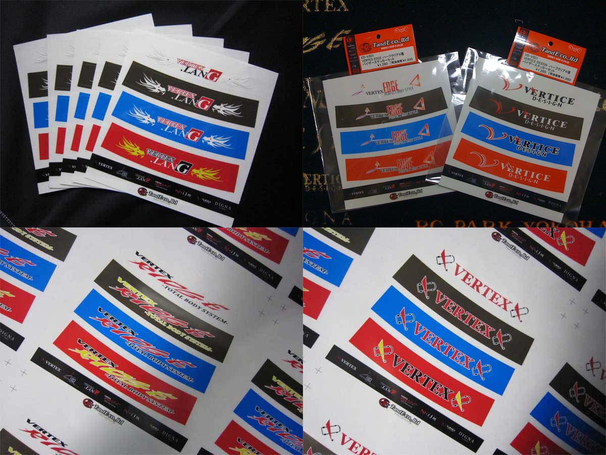 CAR MAKE T&E VISOR STICKER SET HALF CLEAR VERTICE DESIGN FOR  CARMAKETE-03010