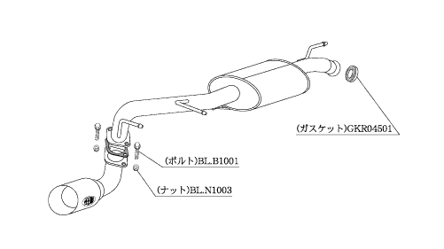 KAKIMOTO RACING EXHAUST KAKIMOTO.R FOR SUZUKI WAGON R STINGRAY MH22S  SS316
