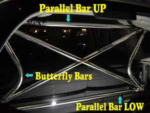 NEXT MIRACLE CROSS BAR BUTTERFLY BAR RIGHT & LEFT STAINLESS 32 FOR NISSAN Z32 2SEATS 300ZX NEXT-00679