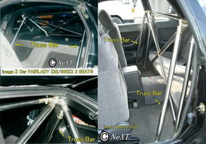 NEXT MIRACLE CROSS BAR TRUSS BAR RIGHT & LEFT STAINLESS 35 FOR NISSAN BNR33 R B NEXT-00977