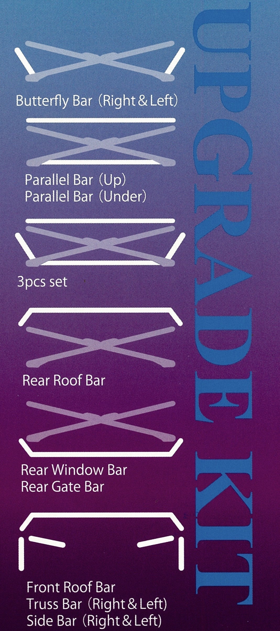 NEXT MIRACLE CROSS BAR SIDE BAR RIGHT & LEFT STAINLESS 32 FOR HONDA CIVIC EJ1 NEXT-01647