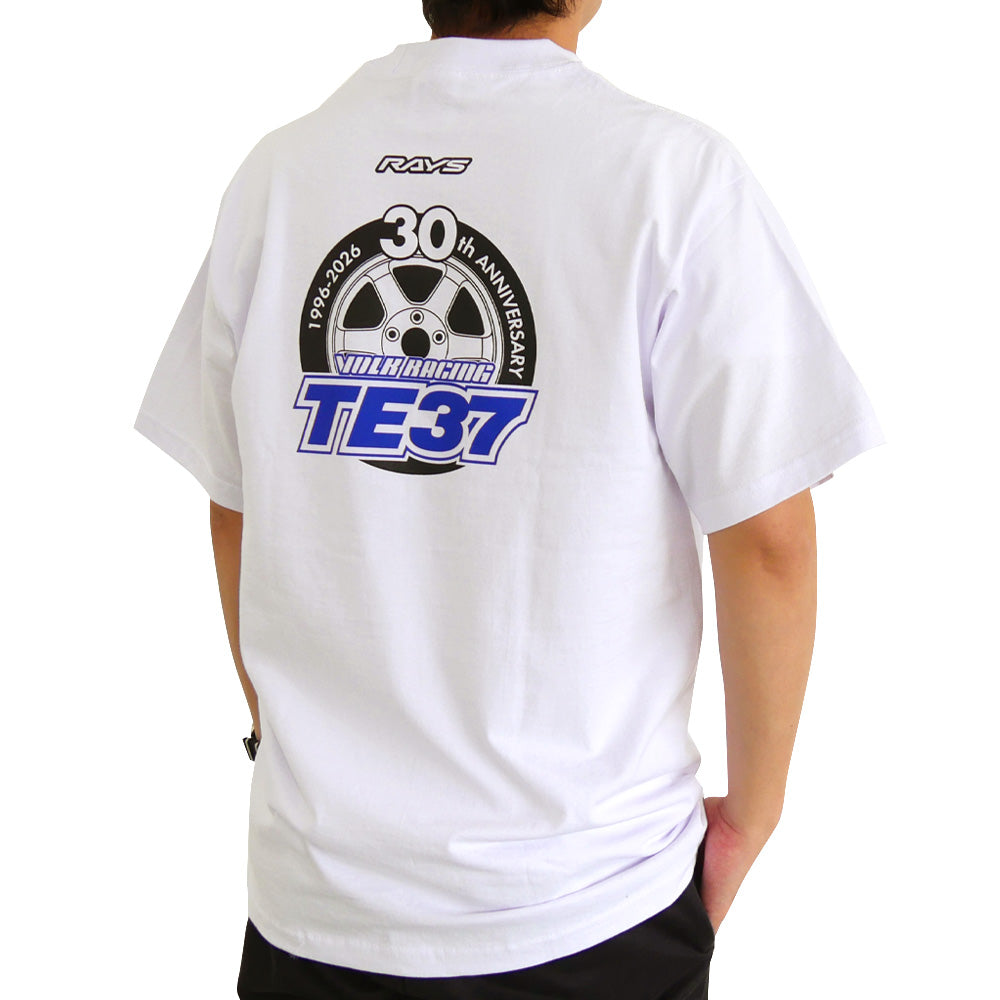 RAYS TE37 30TH LOGO T-SHIRT L WHITE 7499TE3730WHL