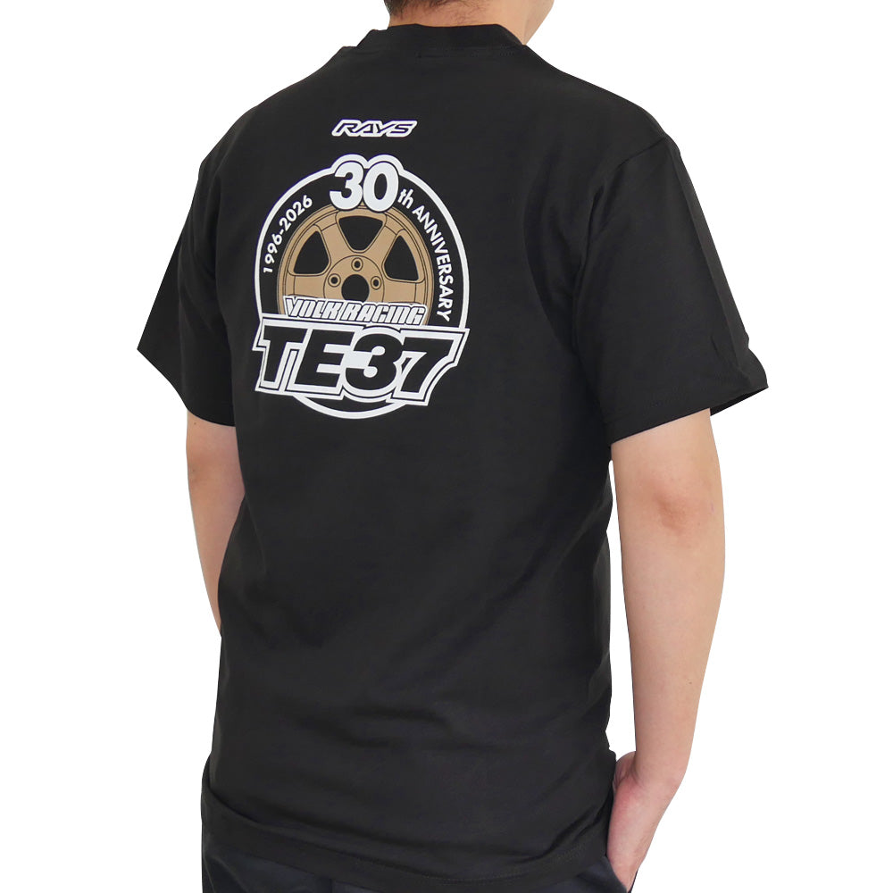 RAYS TE37 30TH LOGO T-SHIRT L BLACK 7499TE3730BKL