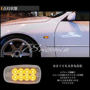 78WORKS FLOWING TURN SIGNAL TYPE LED SIDE MARKER V2 SMOKE FOR TOYOTA CELSIOR UCF30 UCF31 D072