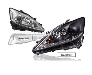 CRYSTAL EYE L-LINE HEADLIGHT V3 WITH SEQUENTIAL TURN SIGNALS, BLACK FOR LEXSUS LEXUS IS 20  S257BKVWRG