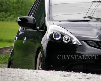 CRYSTAL EYE CCFL SQUID RING PROJECTOR HEADLIGHT V1 (BLACK) FOR HONDA FIT GE6~9 J081BK