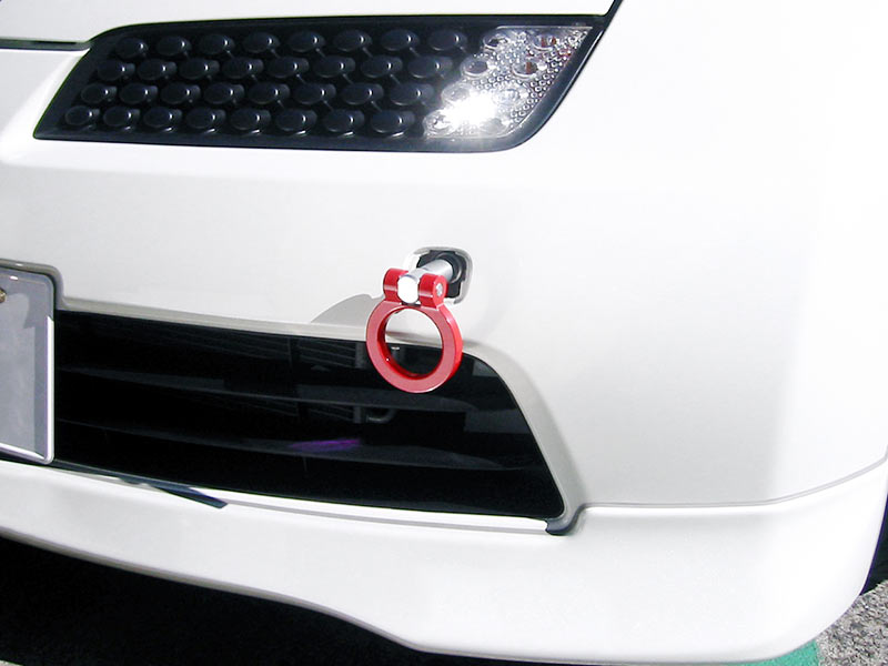 OKUYAMA FLIP-UP TOWING HOOK FRONT RED For NISSAN MARCH A Y BN K12 301-007-0