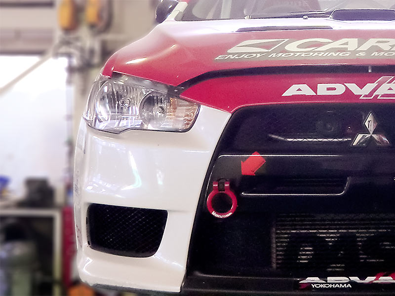 OKUYAMA FLIP-UP TOWING HOOK FRONT YELLOW For LANCER EVO.X CZ4A 301-030-1