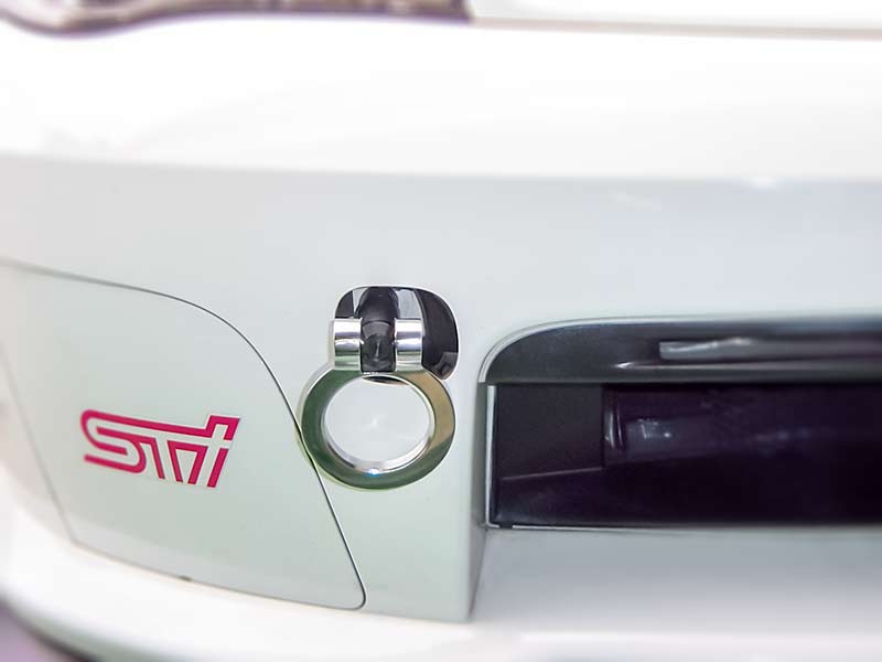 OKUYAMA FLIP-UP TOWING HOOK FRONT SILVER For SUBARU IMPREZA GDB 301-032-2