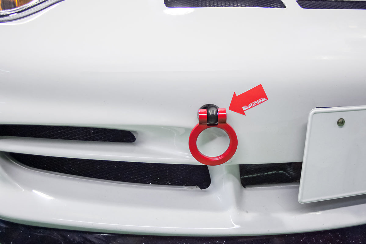 OKUYAMA FLIP-UP TOWING HOOK FRONT YELLOW For PORSCHE 301-038-1