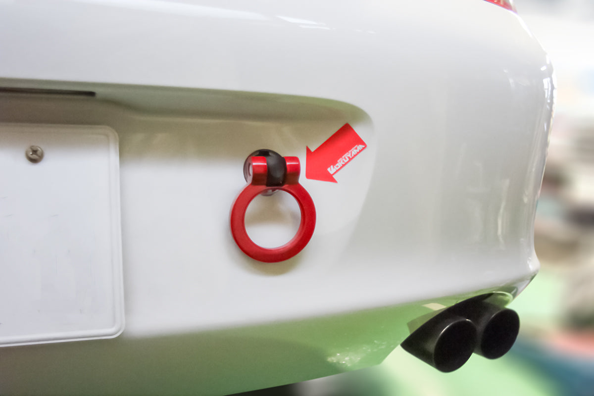 OKUYAMA FLIP-UP TOWING HOOK REAR RED For PORSCHE 301-039-0