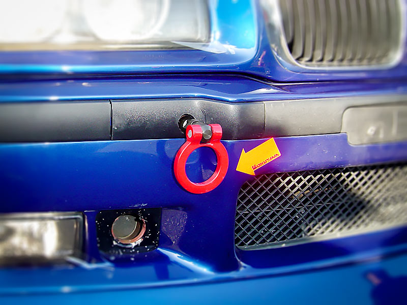 OKUYAMA FLIP-UP TOWING HOOK YELLOW For BMW 301-040-1