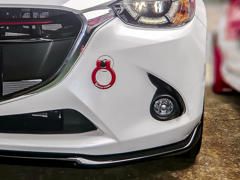 OKUYAMA FLIP-UP TOWING HOOK RED For DEMIO ROADSTER DJ5FS DJLFS NCEC 301-048-0