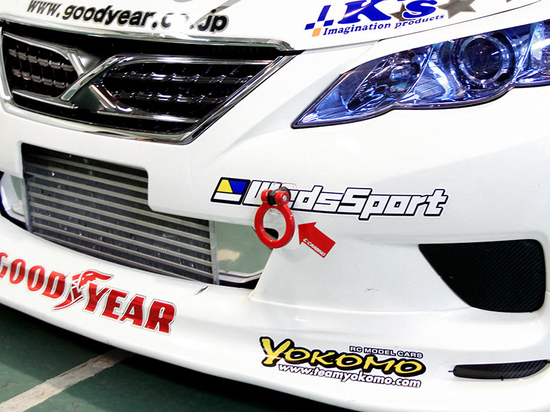 OKUYAMA FLIP-UP TOWING HOOK FRONT RED For TOYOTA MARK X GRX133 301-072-0