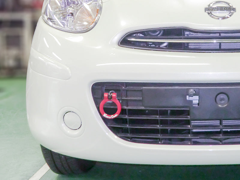 OKUYAMA FLIP-UP TOWING HOOK FRONT RED For NISSAN MARCH K13 301-076-0