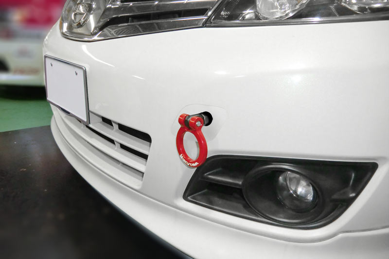 OKUYAMA FLIP-UP TOWING HOOK FRONT YELLOW For NISSAN NOTE Z NE11 301-082-1