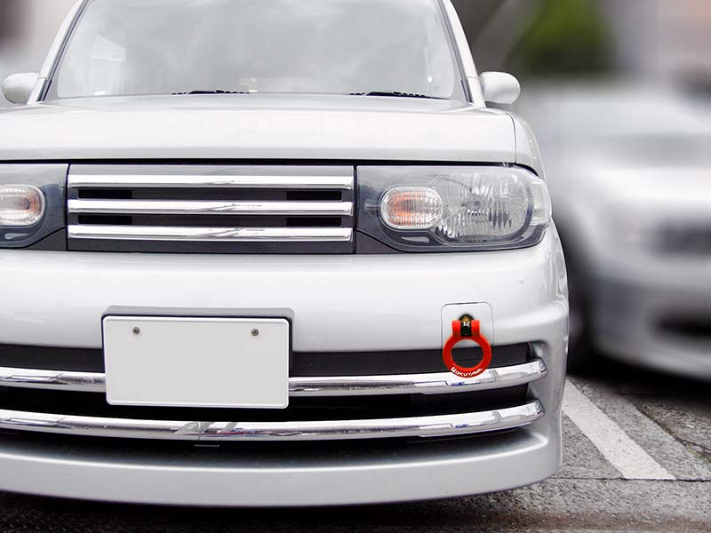 OKUYAMA FLIP-UP TOWING HOOK FRONT SILVER For NISSAN CUBE RIDER Z12 301-085-2