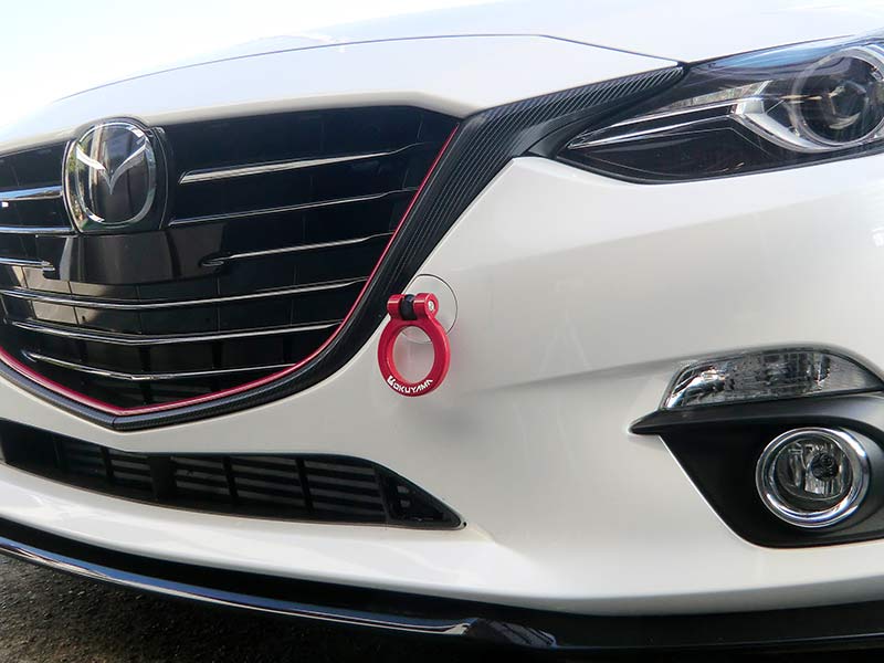 OKUYAMA FLIP-UP TOWING HOOK FRONT SILVER For AXELA SPORT BM2FS 301-091-2