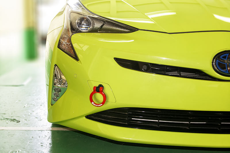 OKUYAMA FLIP-UP TOWING HOOK FRONT RED For TOYOTA PRIUS ZVW50 55 301-104-0