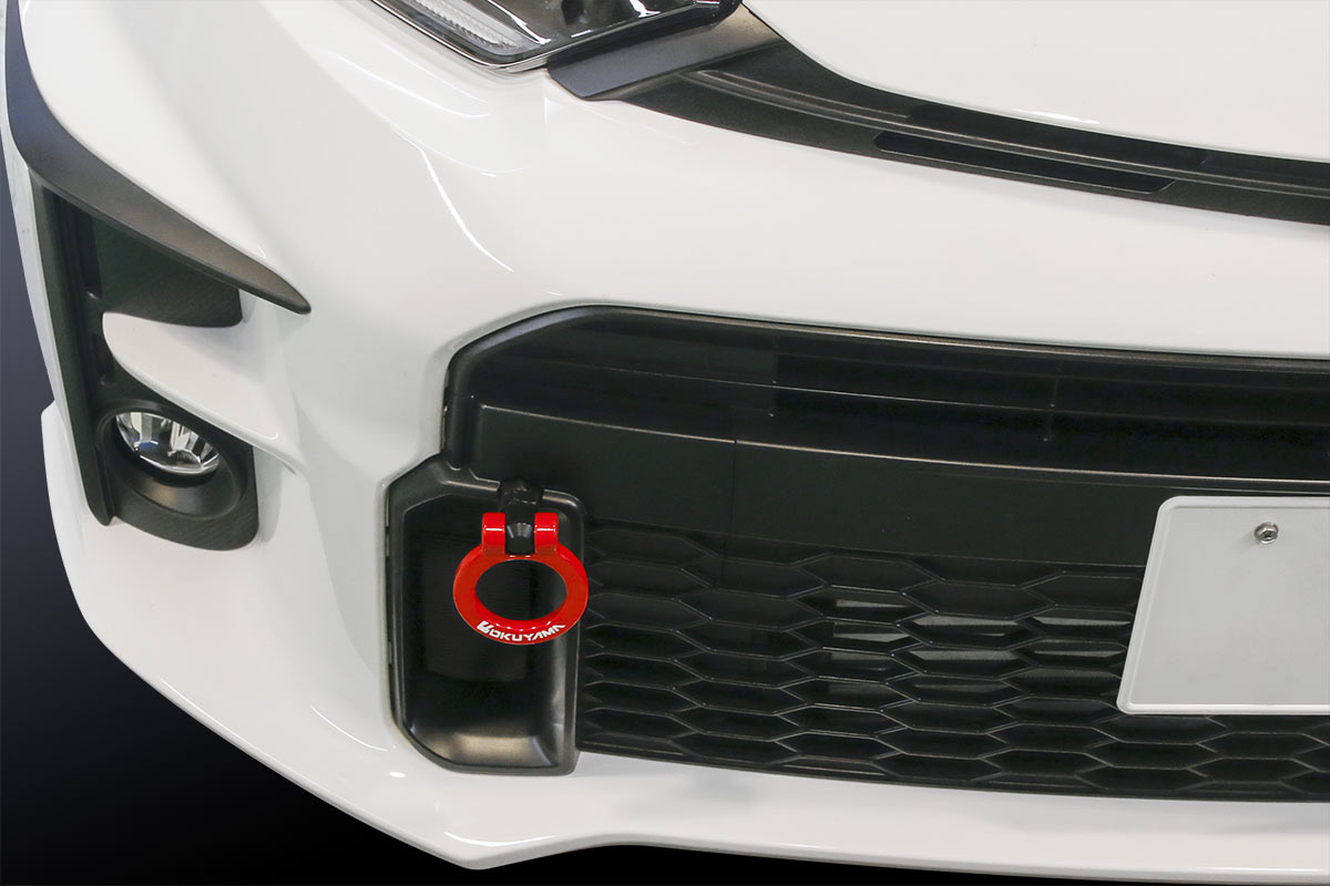OKUYAMA FLIP-UP TOWING HOOK FRONT YELLOW For TOYOTA GR YARIS GXPA16 301-108-1