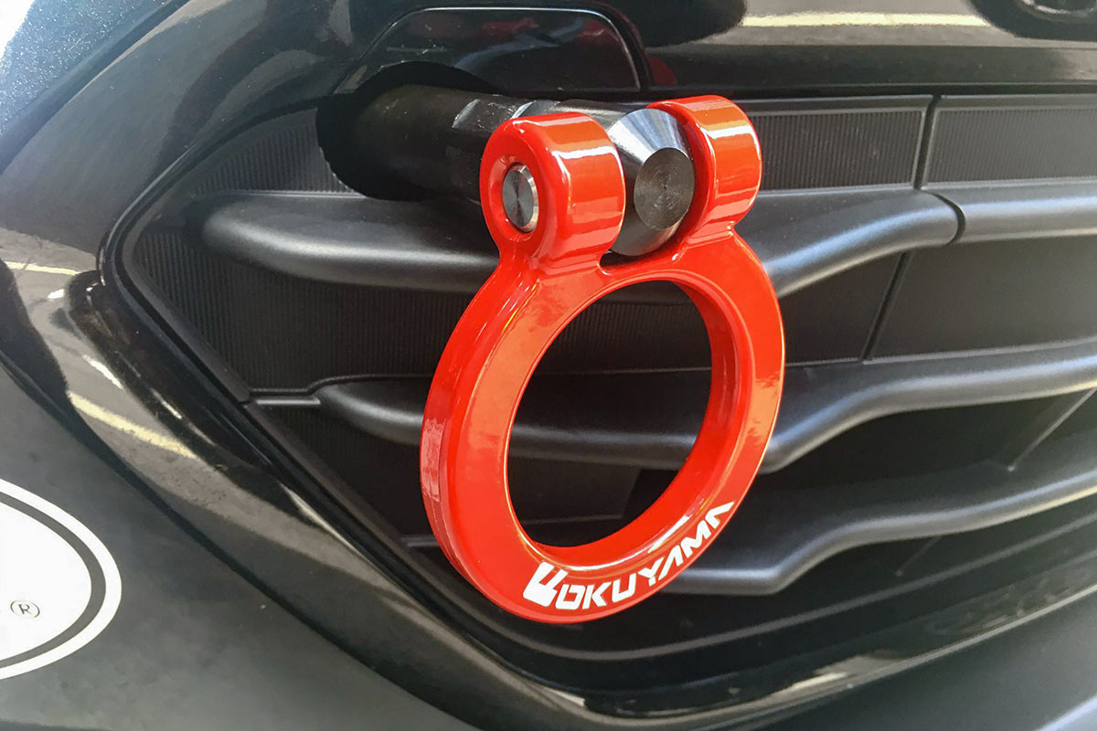 OKUYAMA FLIP-UP TOWING HOOK FRONT YELLOW For SUBARU BRZ ZD8 301-111-0-YL