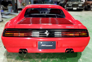 KREISSIEG F1 SOUND EXHAUST SYSTEM WONDERWOLF VER. STAINLESS STEEL FLOATING CURL TAIL SANDBLASTED KSG LOGO MARK FOR FERRARI 348 GTS FERRARI GTB FERRARI 348 SPIDER F348-11-STAINLESS-GTS-GTB-SPIDER